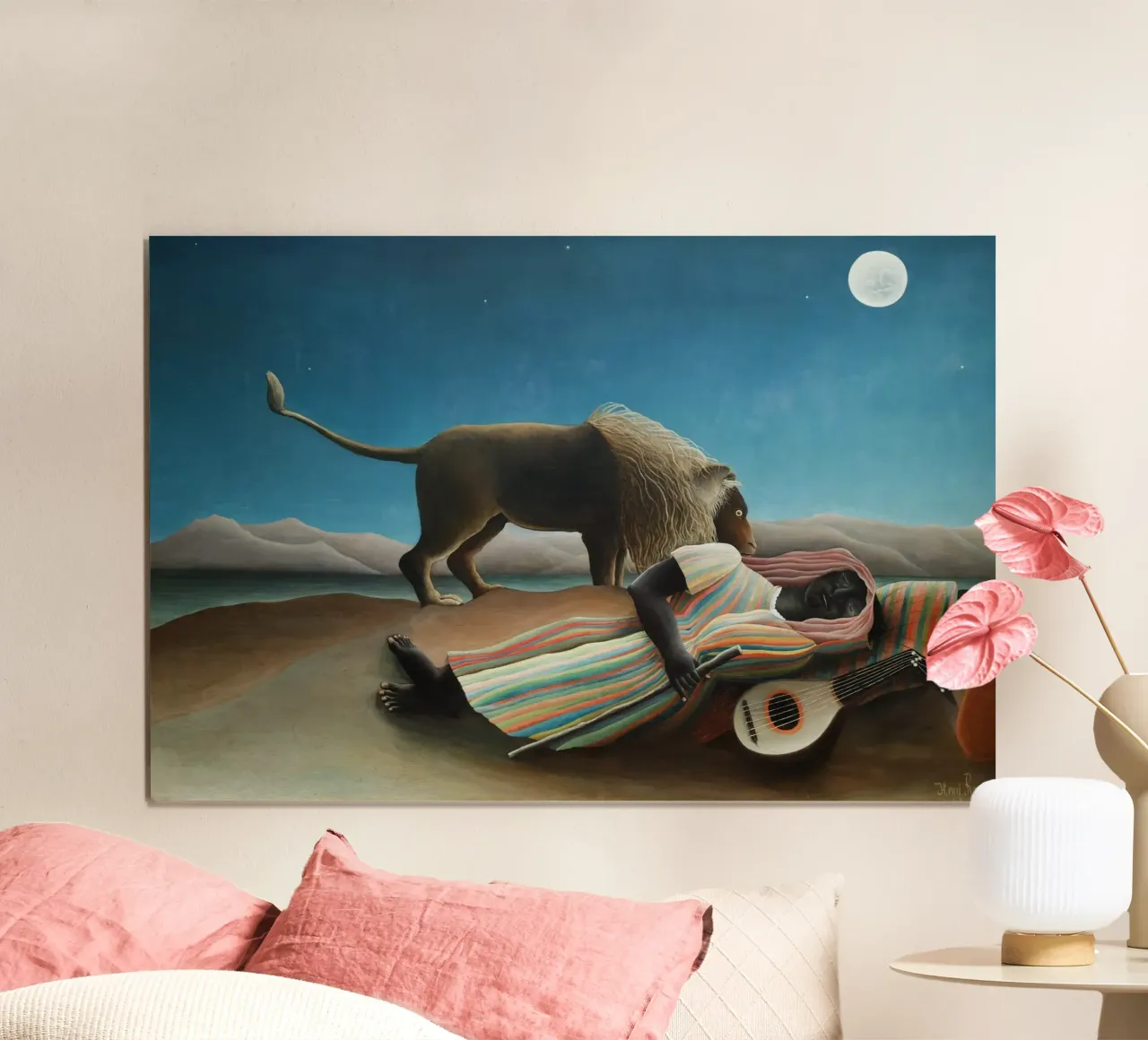 Henri Rousseau - El gitano dormido poster con marco de aluminio de Timeless Artworks