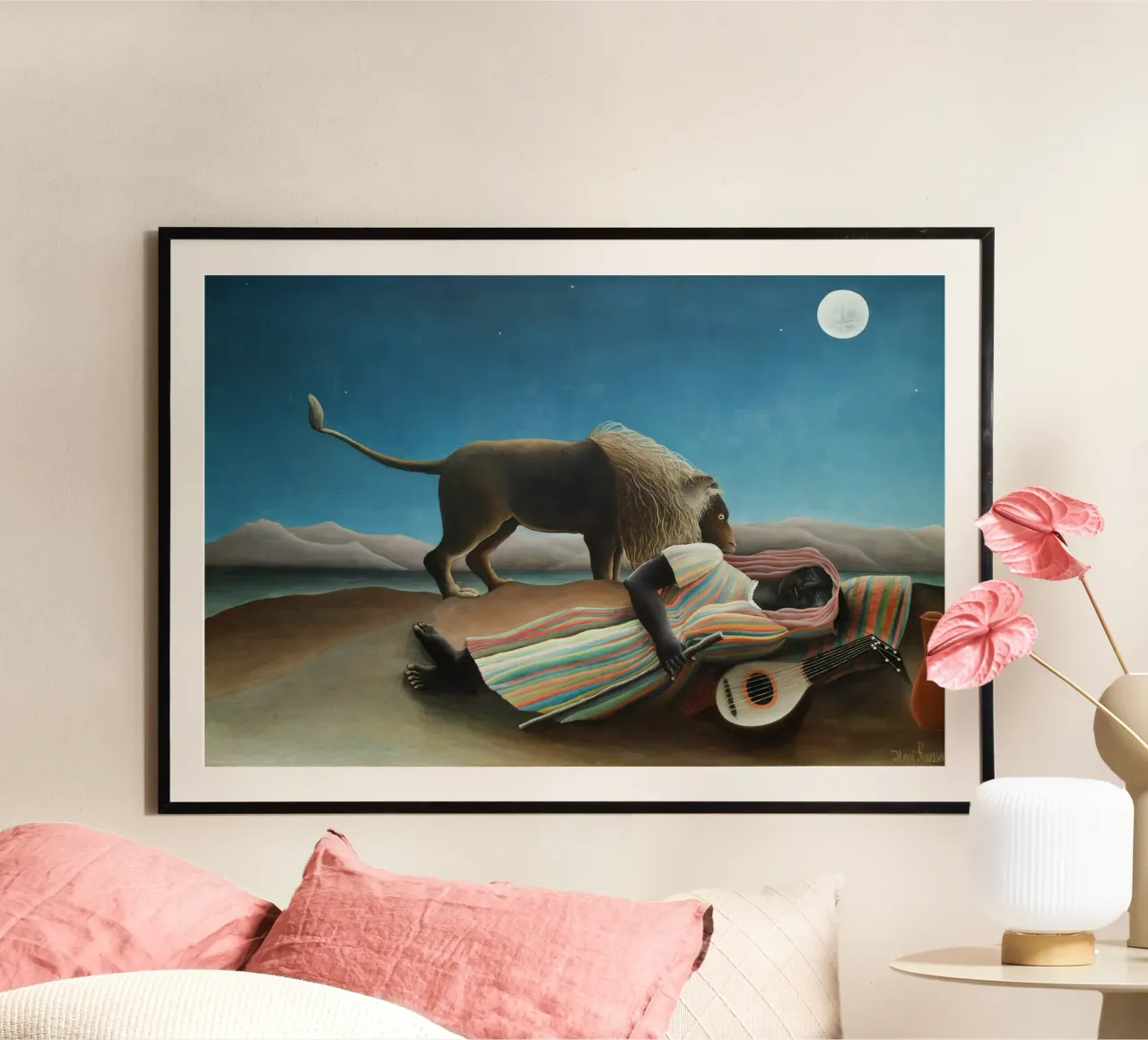 Henri Rousseau - El gitano dormido poster con marco de aluminio de Timeless Artworks