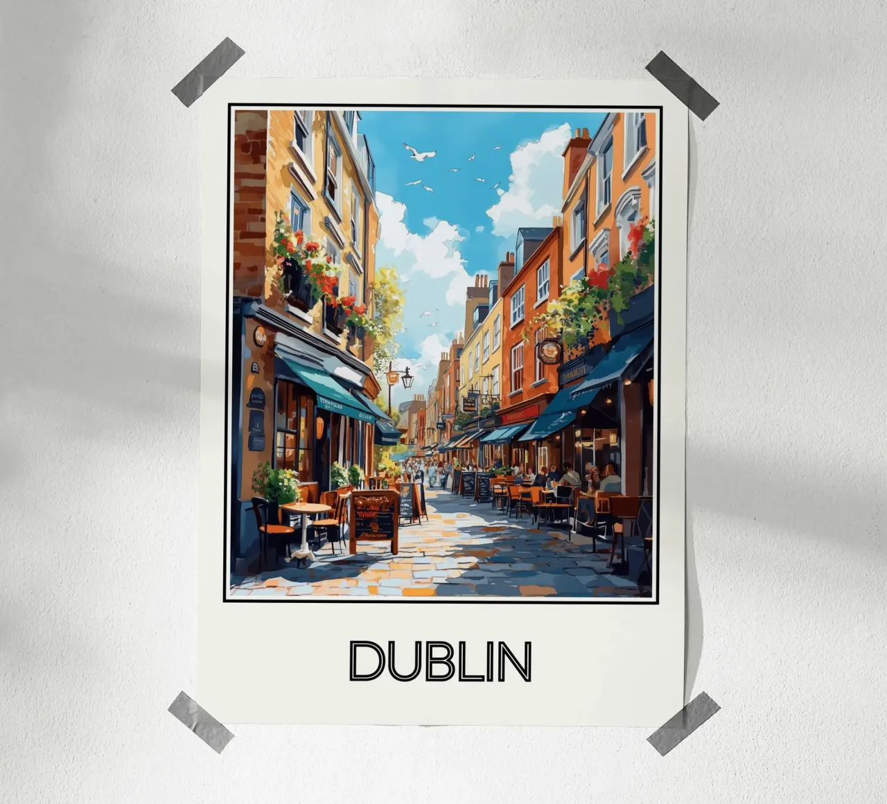 Dublino poster con telaio in legno da Frame the World