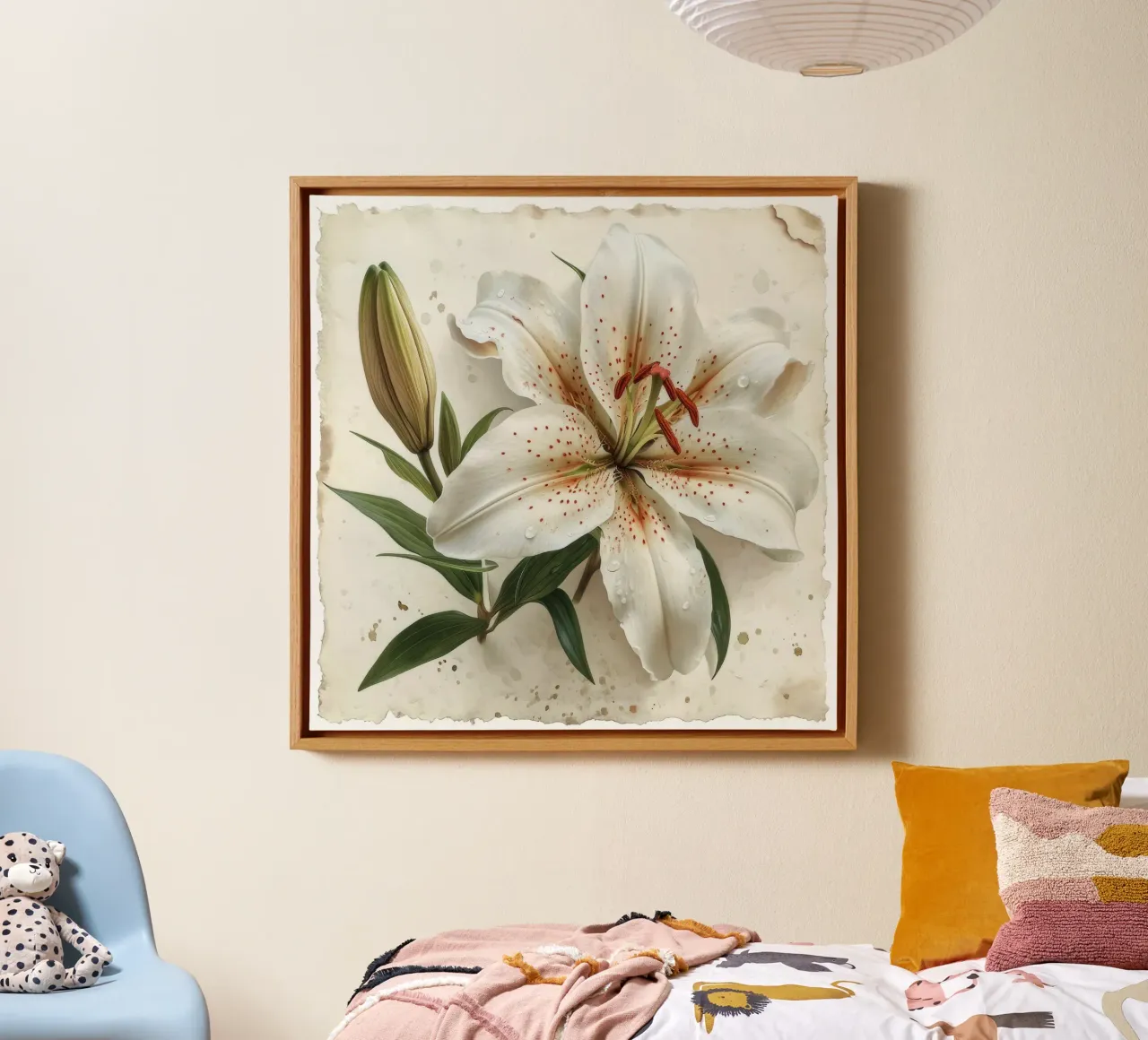 Leliebloem 3 canvas met Baklijst van Bold Blooms