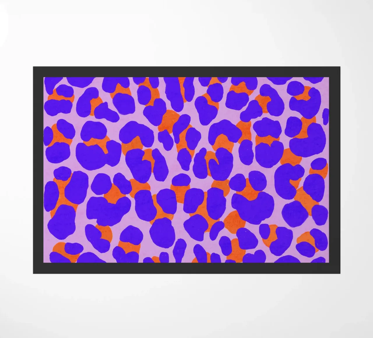 Leopard pattern. Modern with purple and orange. doormat by CalliLetters
