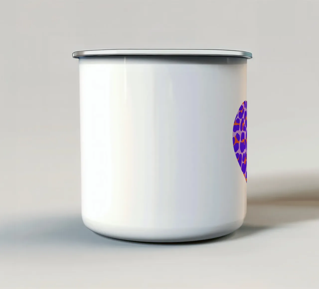 Motivo leopardato. Moderno con viola e arancione. tazza in smalto da CalliLetters