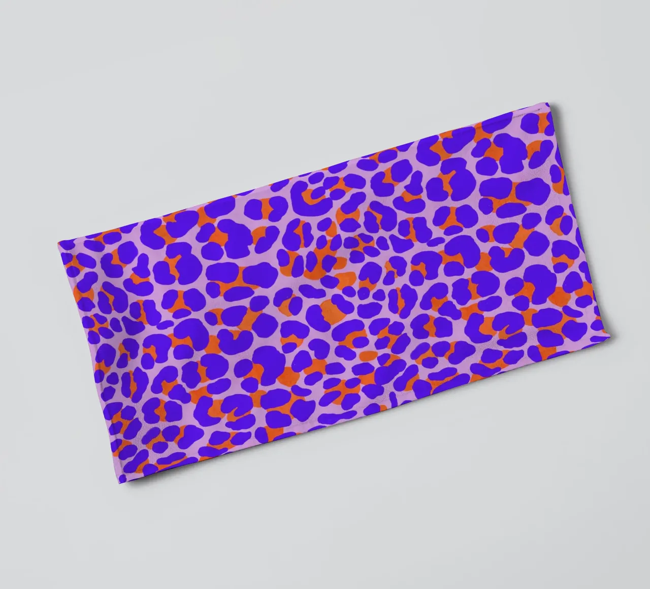 Leopard pattern. Modern with purple and orange. towel by CalliLetters
