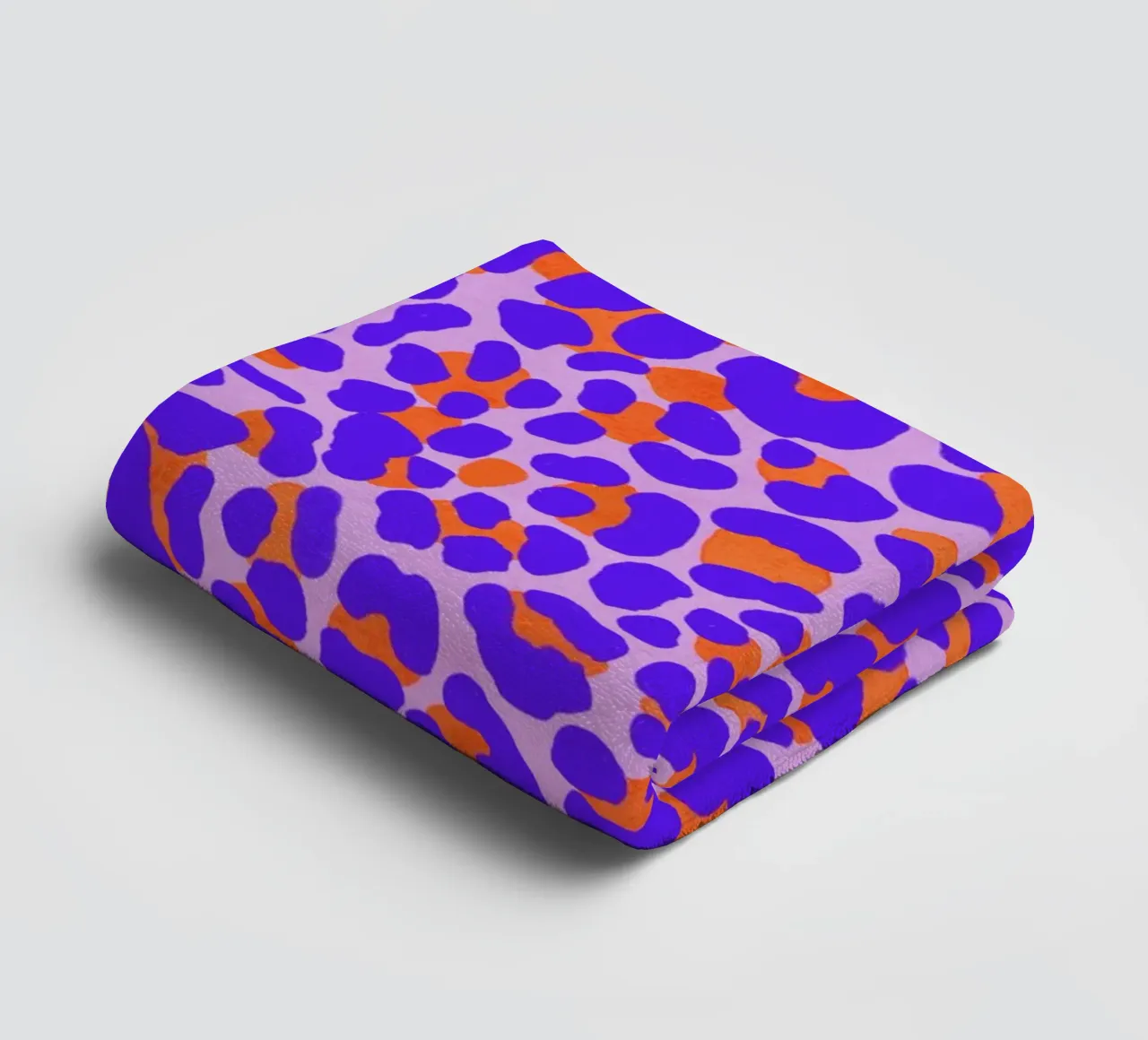 Leopard pattern. Modern with purple and orange. towel by CalliLetters