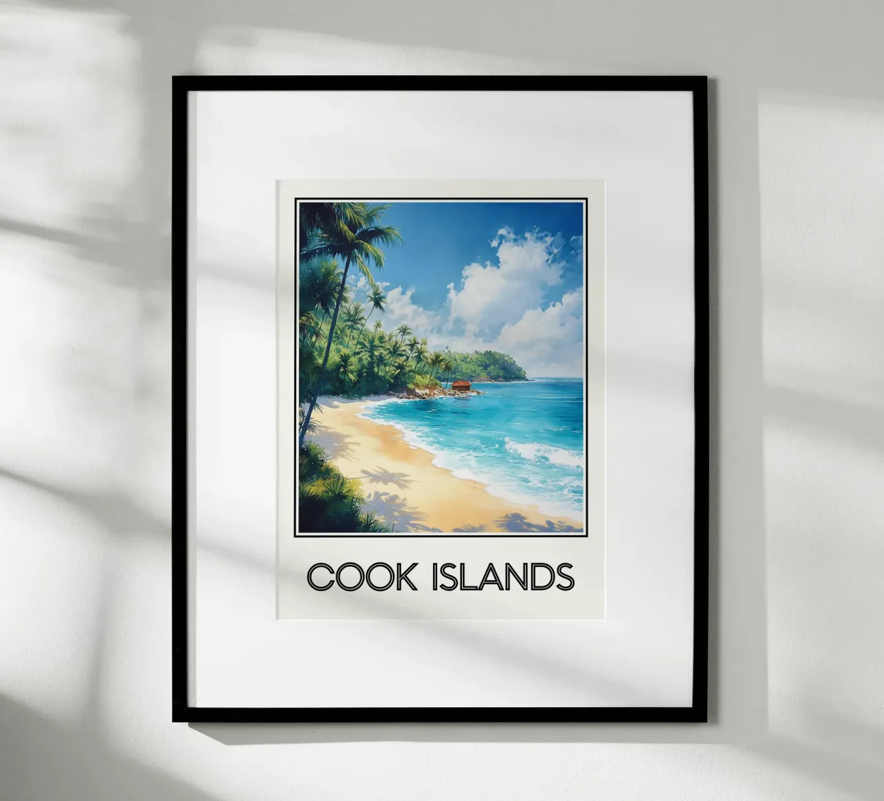 Isole Cook poster con telaio in alluminio da Frame the World