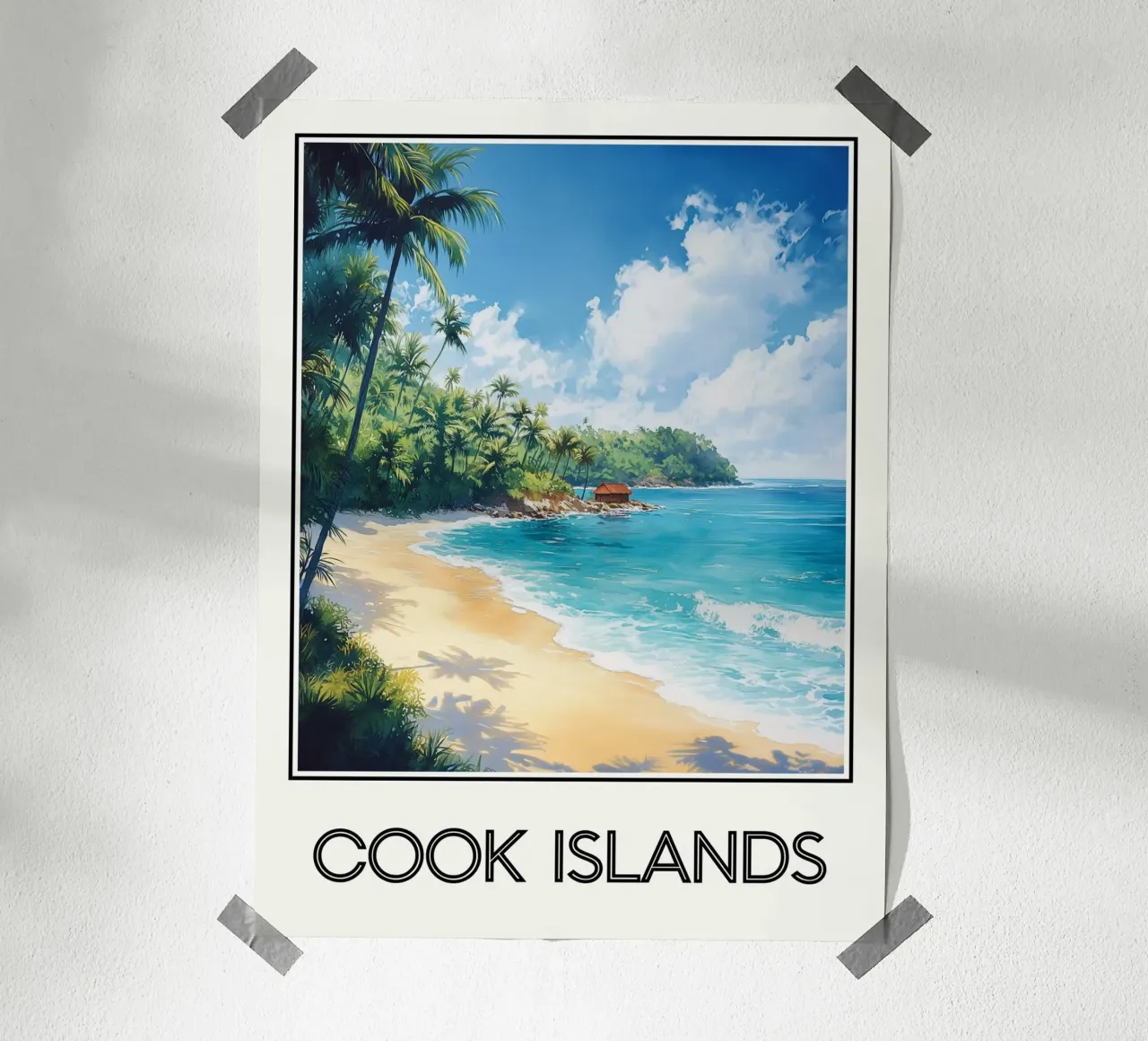 Isole Cook poster con telaio in alluminio da Frame the World