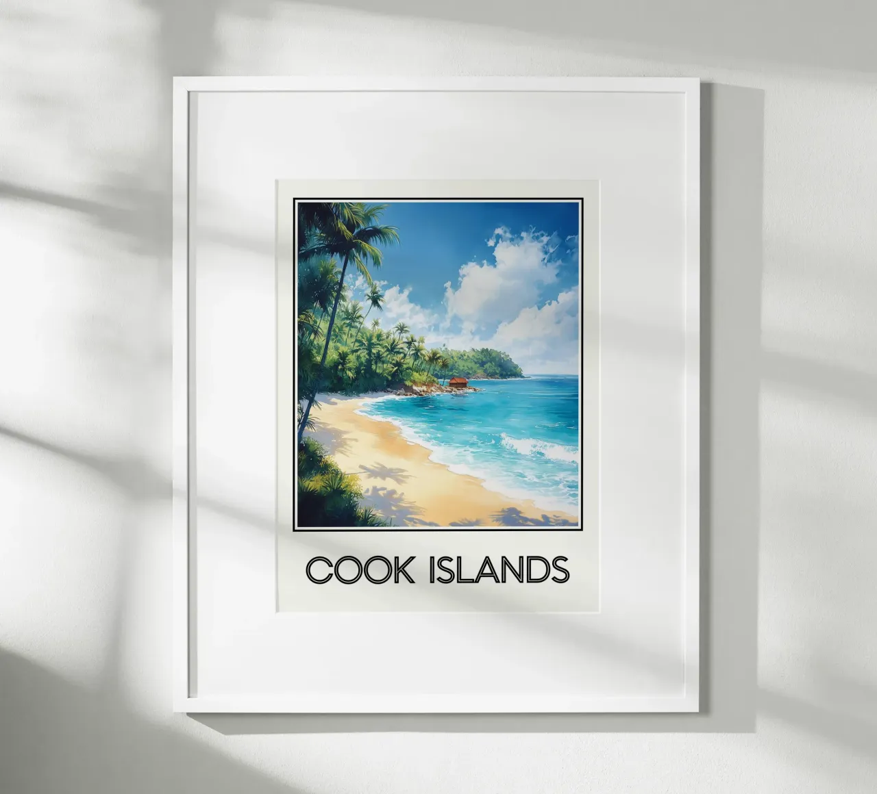 Isole Cook poster con telaio in alluminio da Frame the World