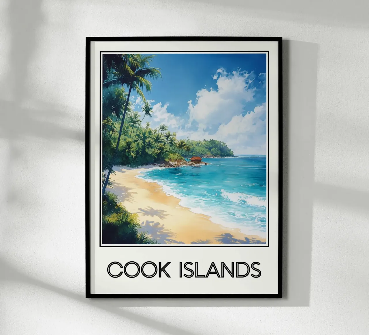 Isole Cook poster con telaio in alluminio da Frame the World