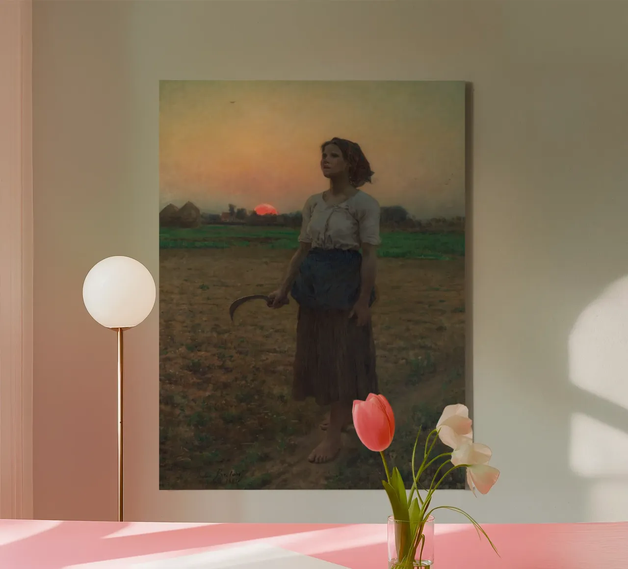 Jules Breton - The Song of the Lark canvas with Floater frame by Timeless Artworks