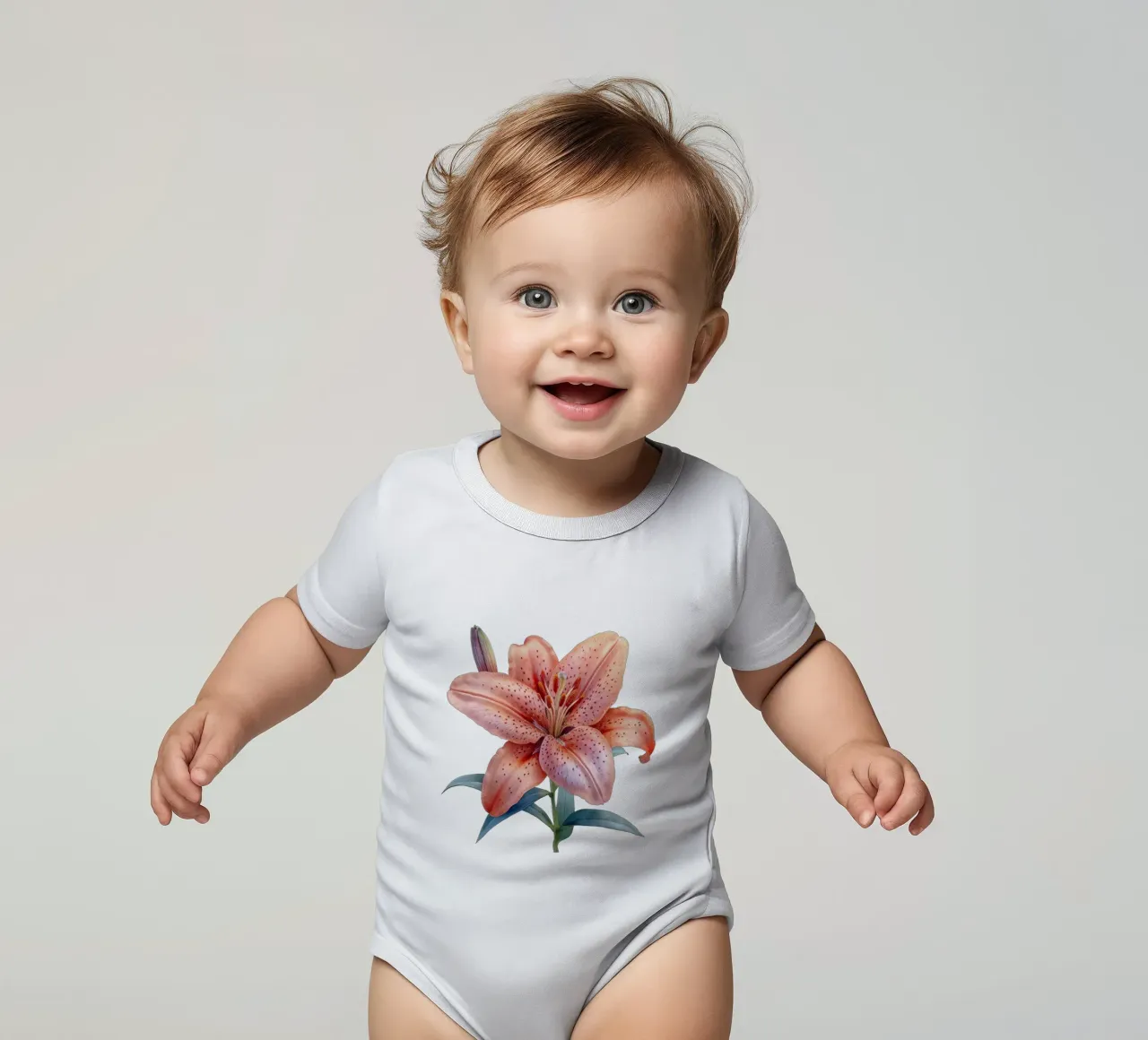 Lilie Blume 1 Kurzarm Babybody von Bold Blooms