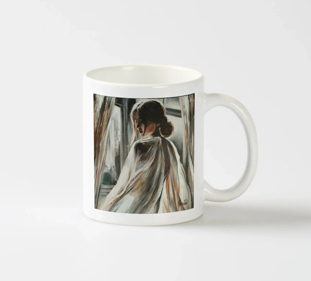 Sinnlichkeit - Gemälde sinnliche Frau Keramik Tasse von HelenBarenton