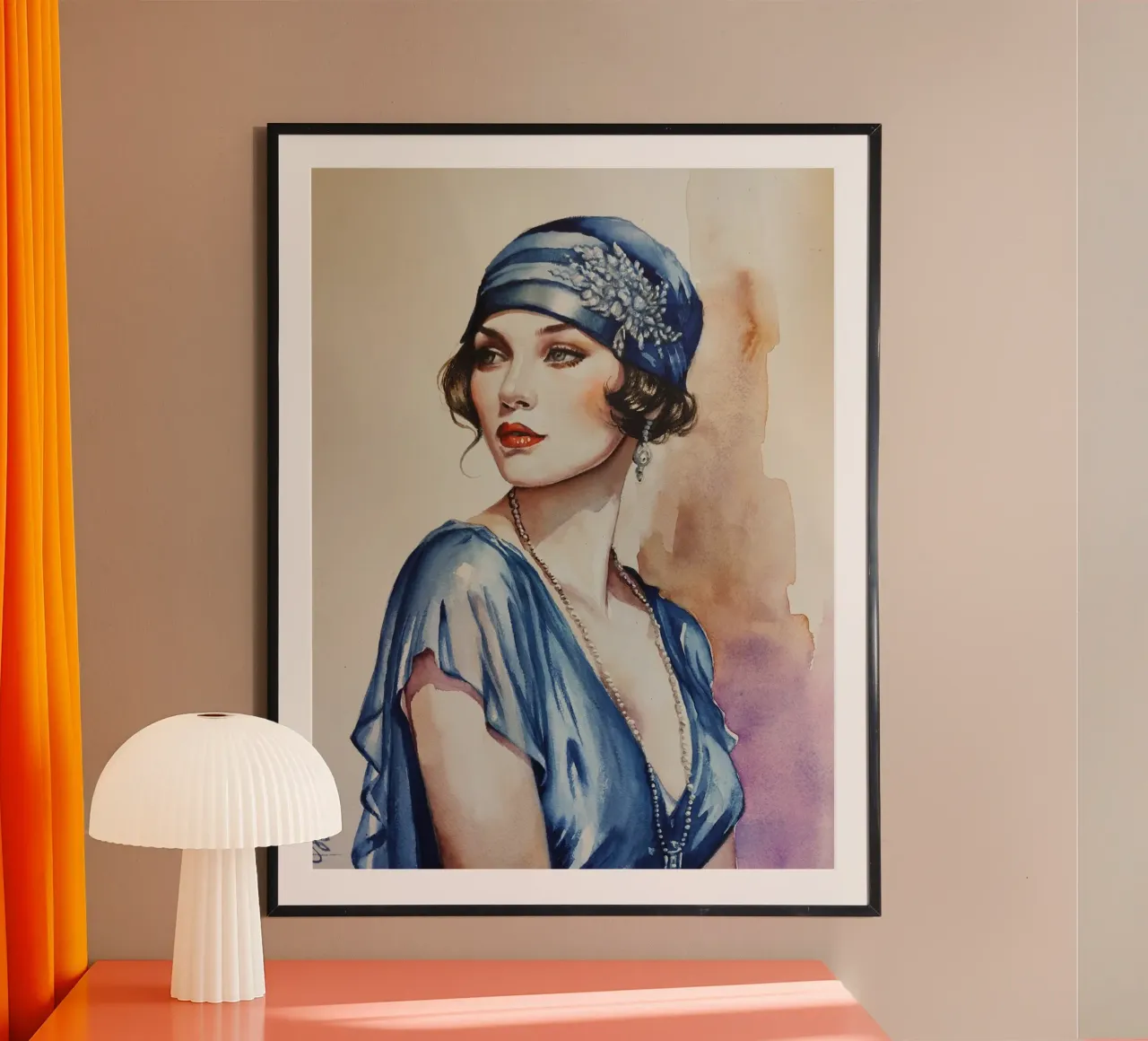 L'eleganza degli anni '20 poster con telaio in legno da HelenBarenton