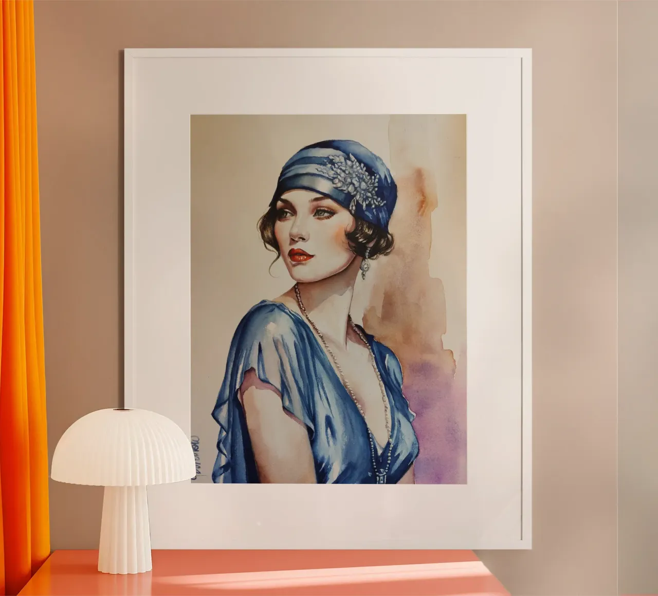 L'eleganza degli anni '20 poster con telaio in legno da HelenBarenton