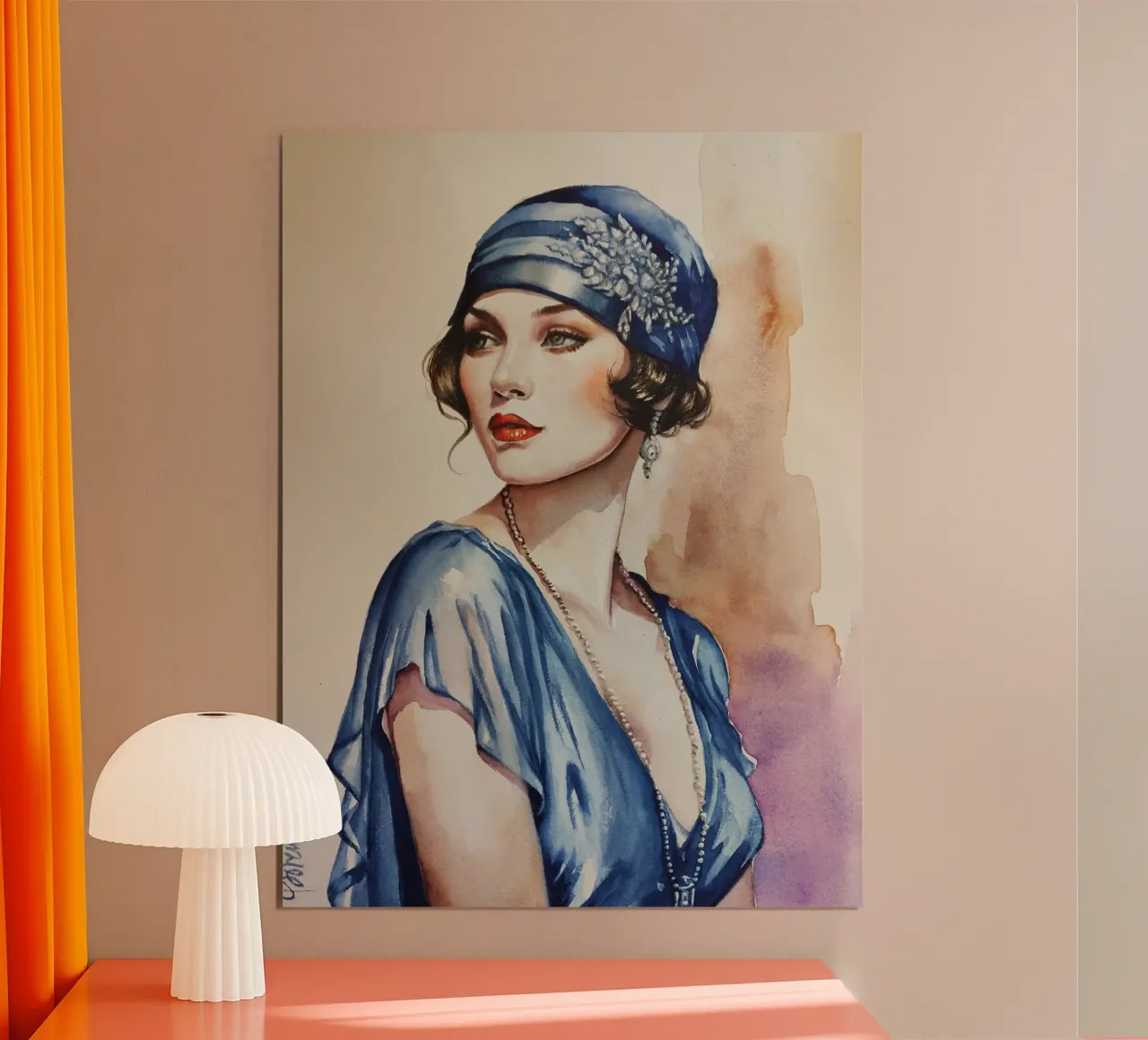 L'eleganza degli anni '20 poster con telaio in legno da HelenBarenton