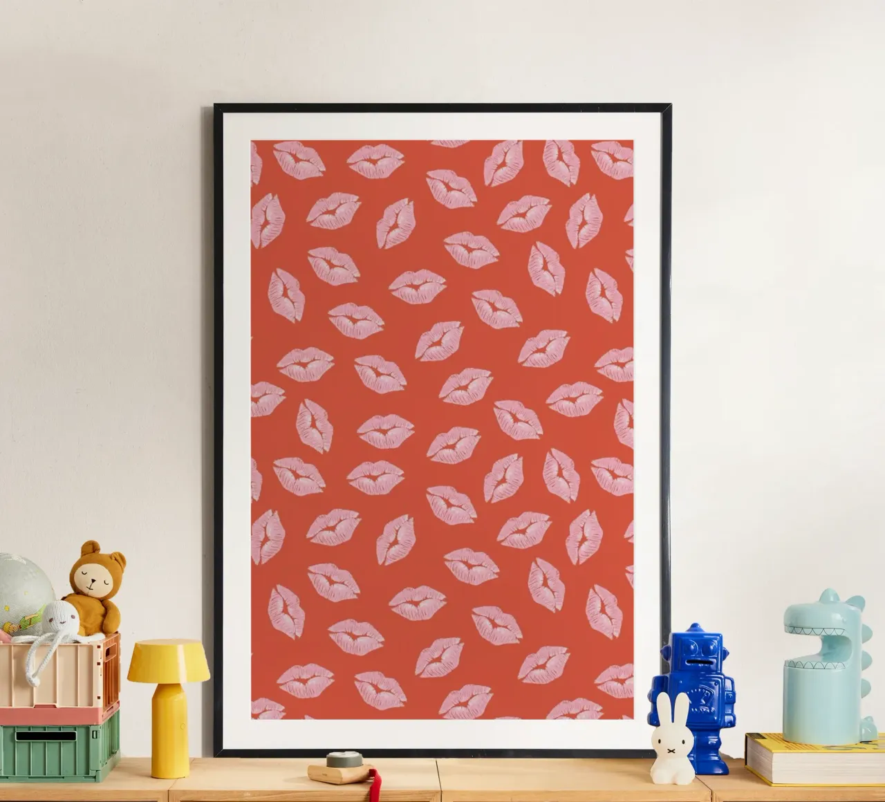 Kisses poster con telaio in plastica da Kind of Style