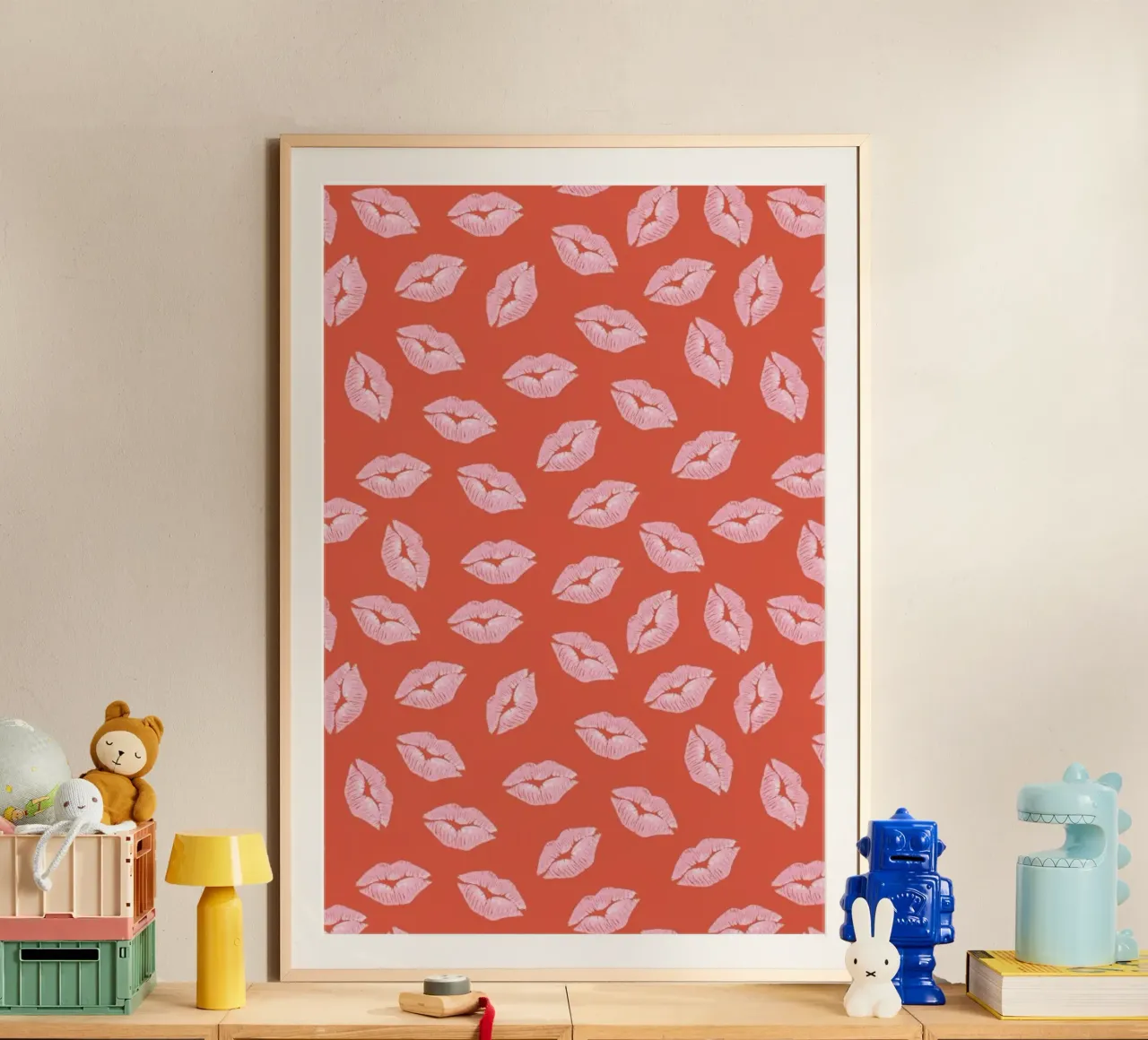 Kisses poster con telaio in plastica da Kind of Style