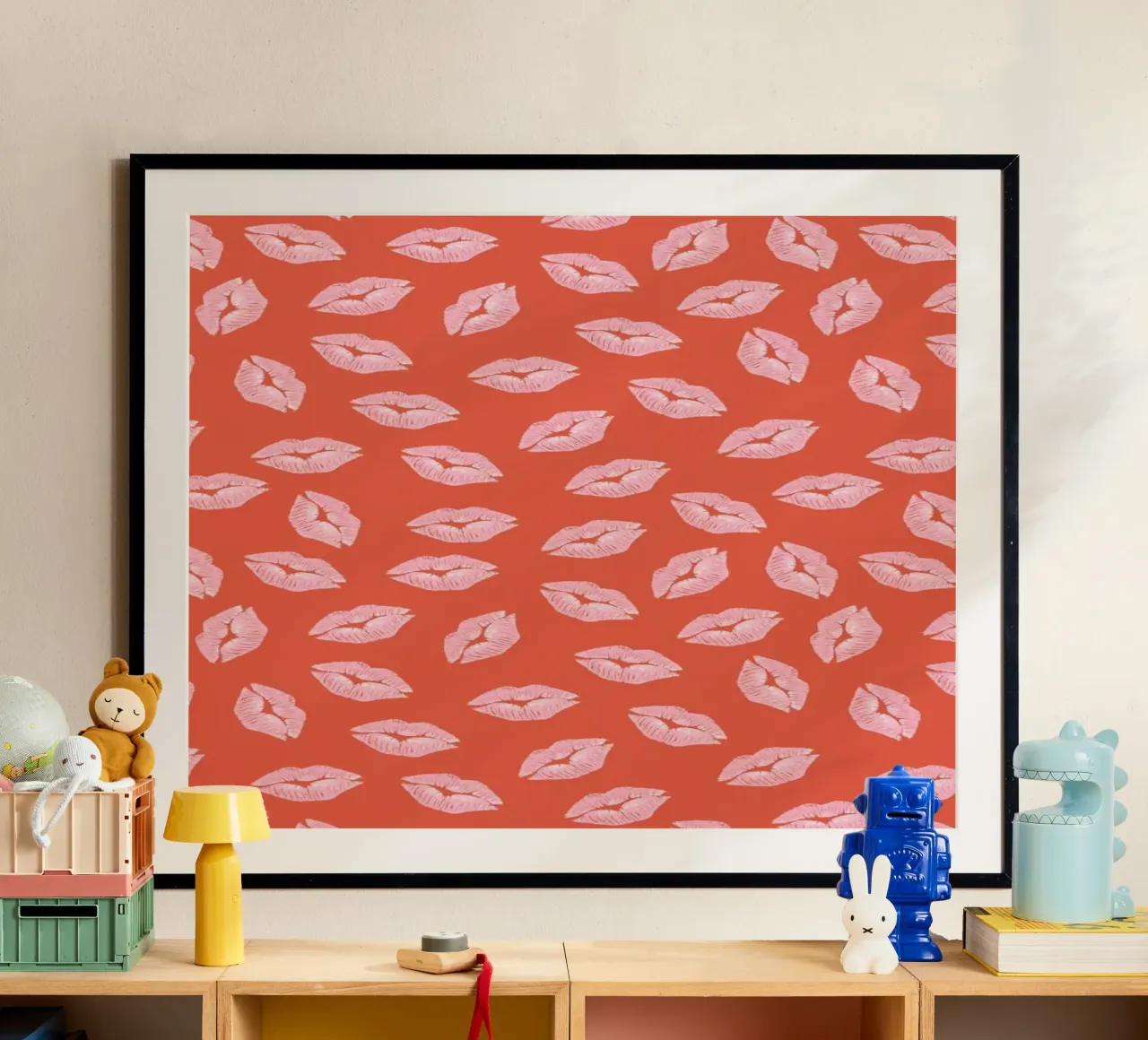 Kisses poster con telaio in plastica da Kind of Style