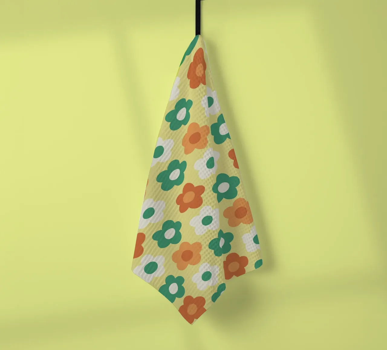 2001 yellow floral tea towel by GigiRosado