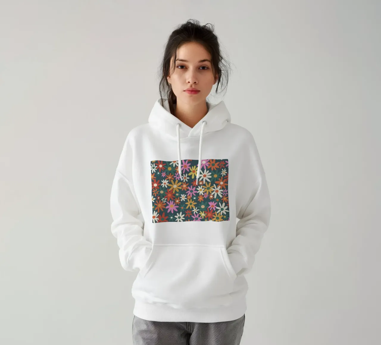 Floreale multicolore felpa con cappuccio da GigiRosado