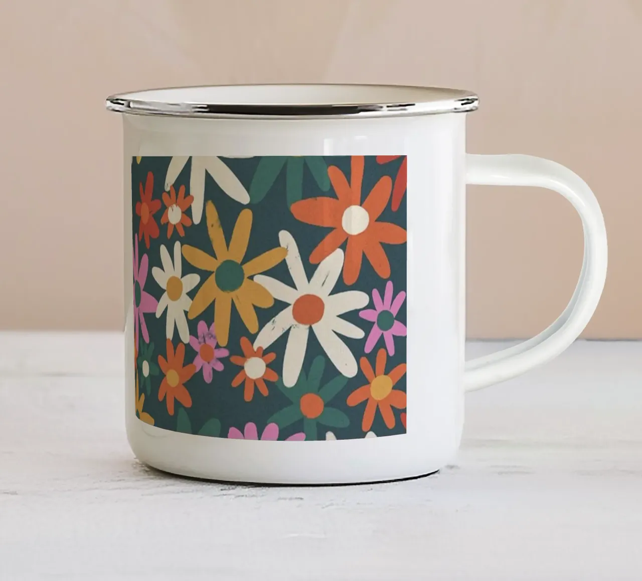 Floreale multicolore tazza in smalto da GigiRosado