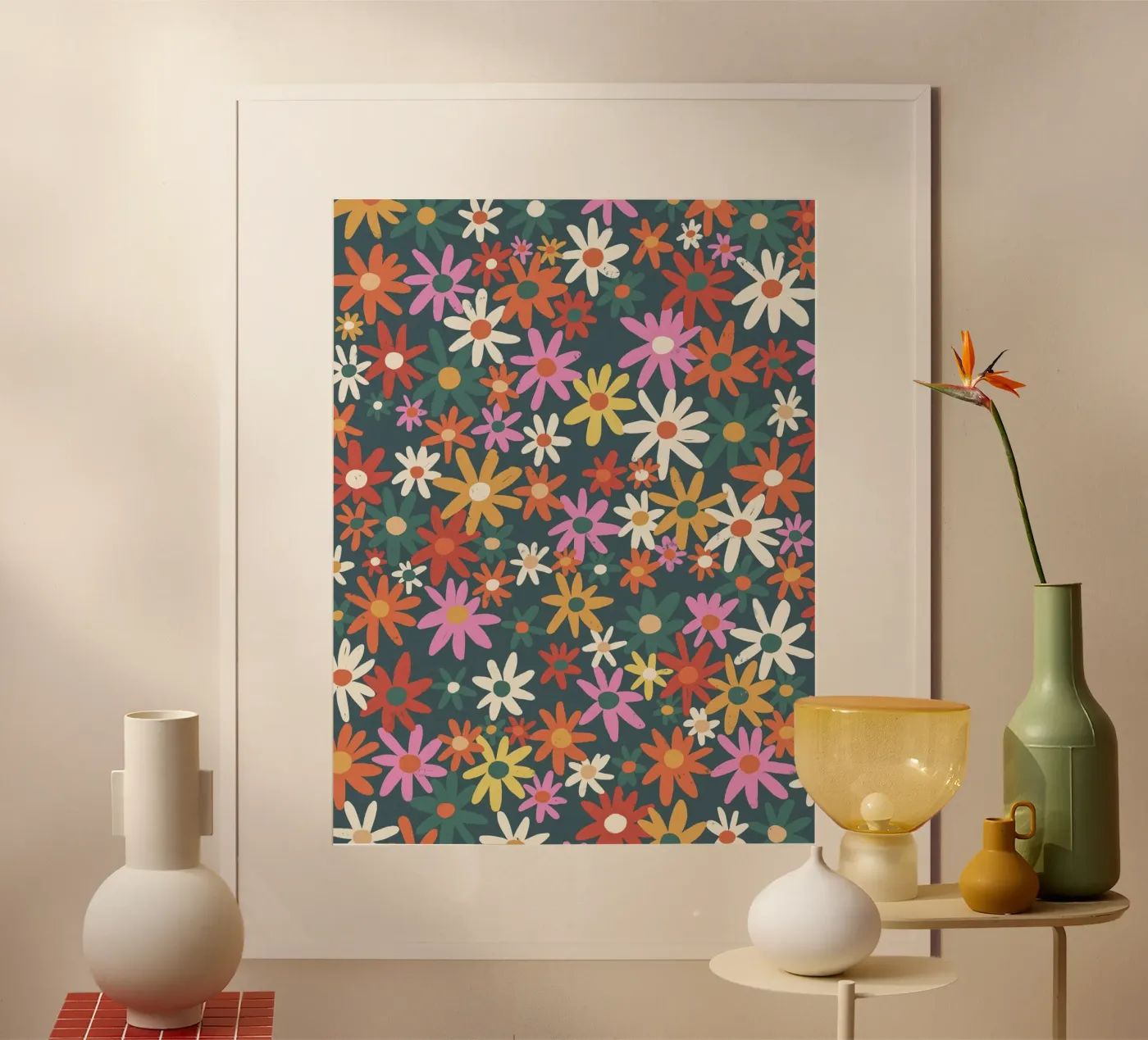 Multicolour floral poster van GigiRosado
