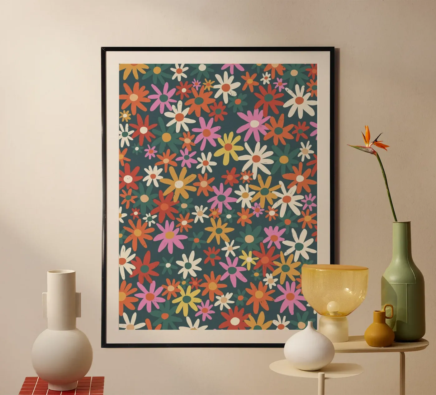 Multicolour floral poster van GigiRosado