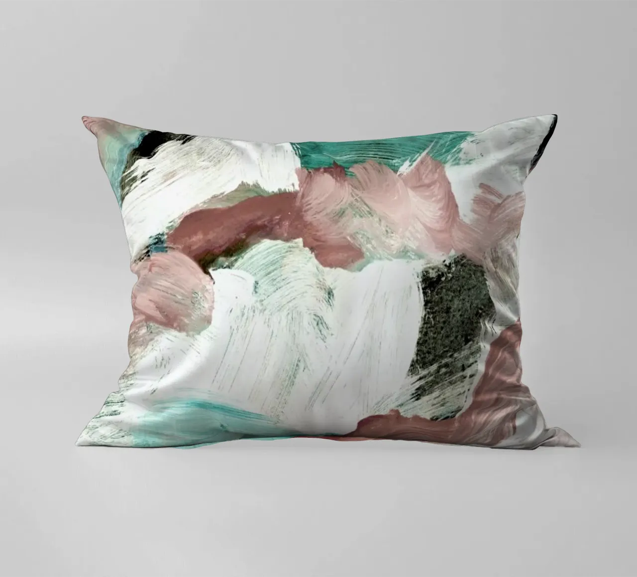 Abstract Painting VI Green Dusty Pink cuscino da IRIS LEHNHARDT FINE ART