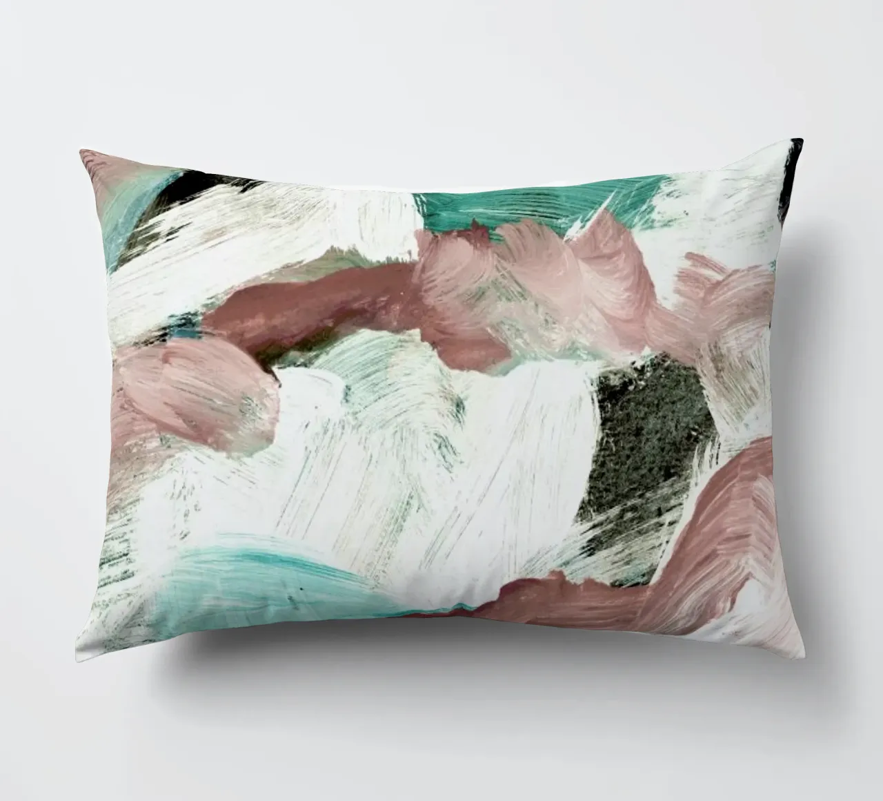 Abstract Painting VI Green Dusty Pink cuscino da IRIS LEHNHARDT FINE ART