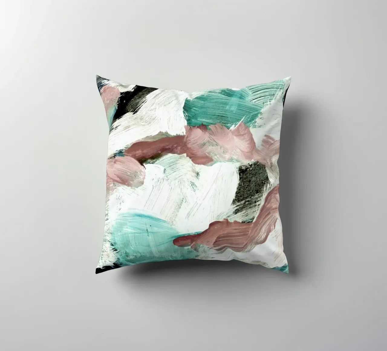 Abstract Painting VI Green Dusty Pink cuscino da IRIS LEHNHARDT FINE ART
