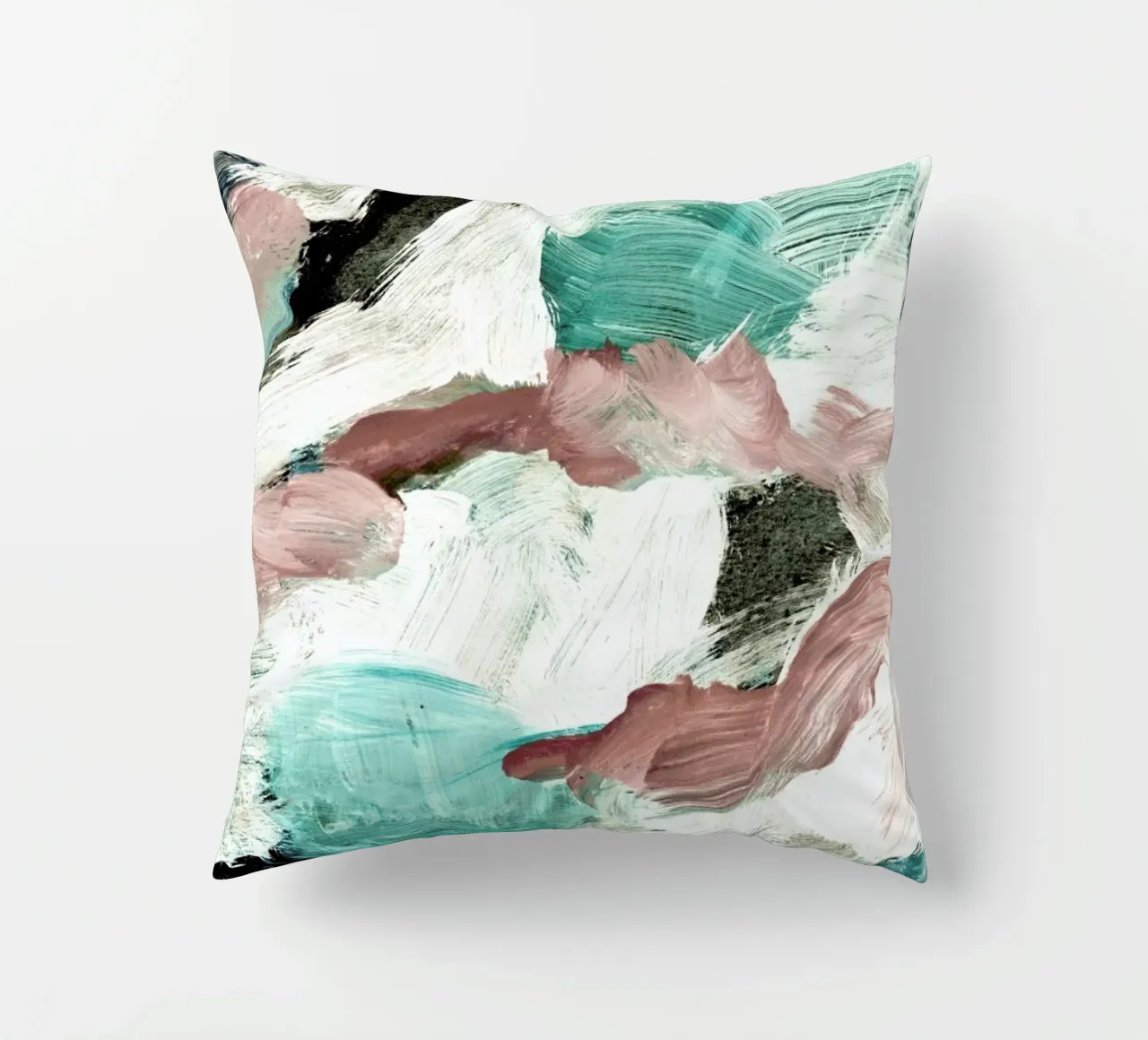 Abstract Painting VI Green Dusty Pink cuscino da IRIS LEHNHARDT FINE ART