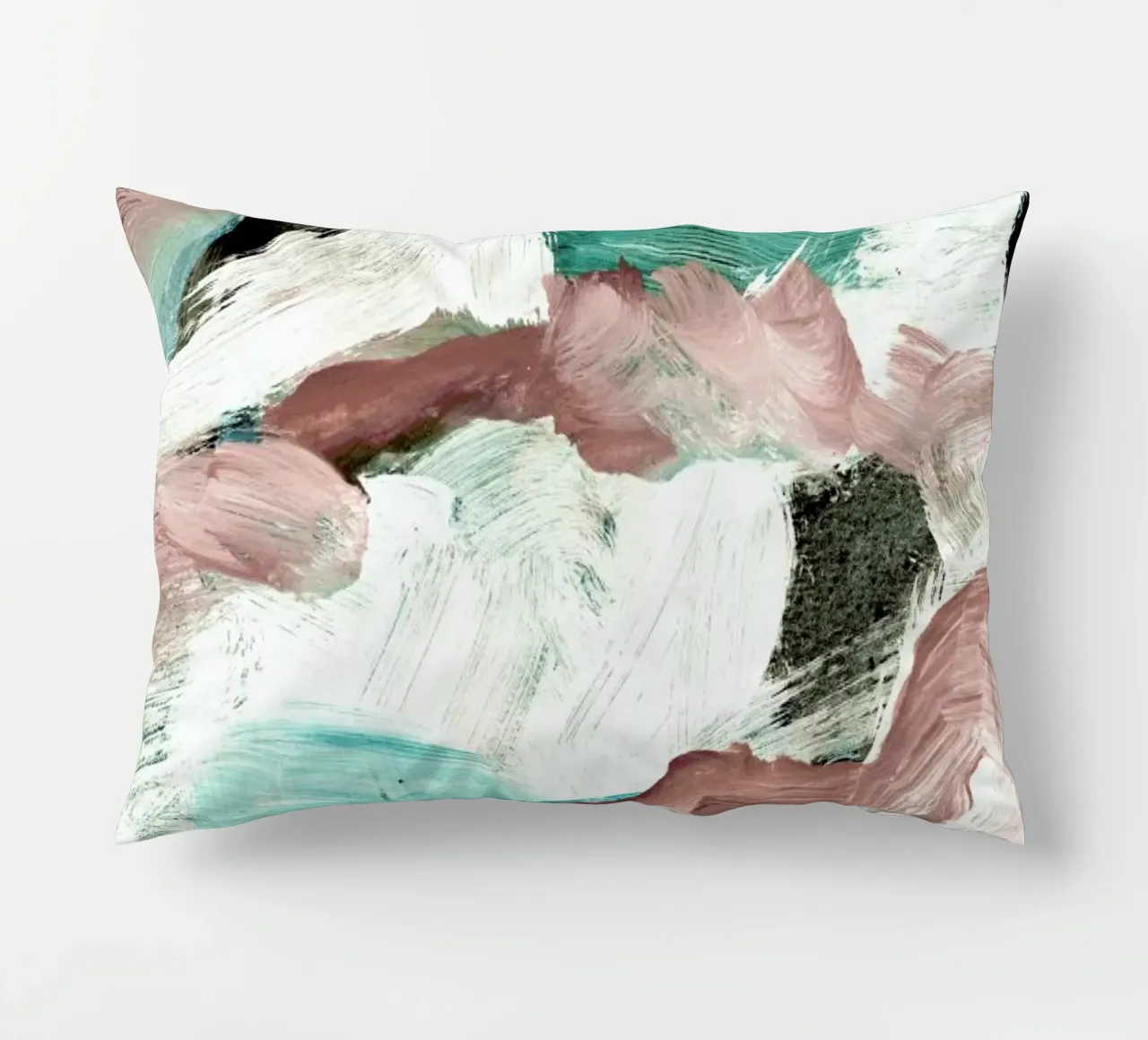 Abstract Painting VI Green Dusty Pink cuscino da IRIS LEHNHARDT FINE ART