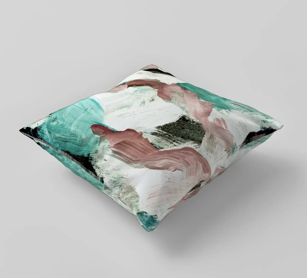 Abstract Painting VI Green Dusty Pink cuscino da IRIS LEHNHARDT FINE ART