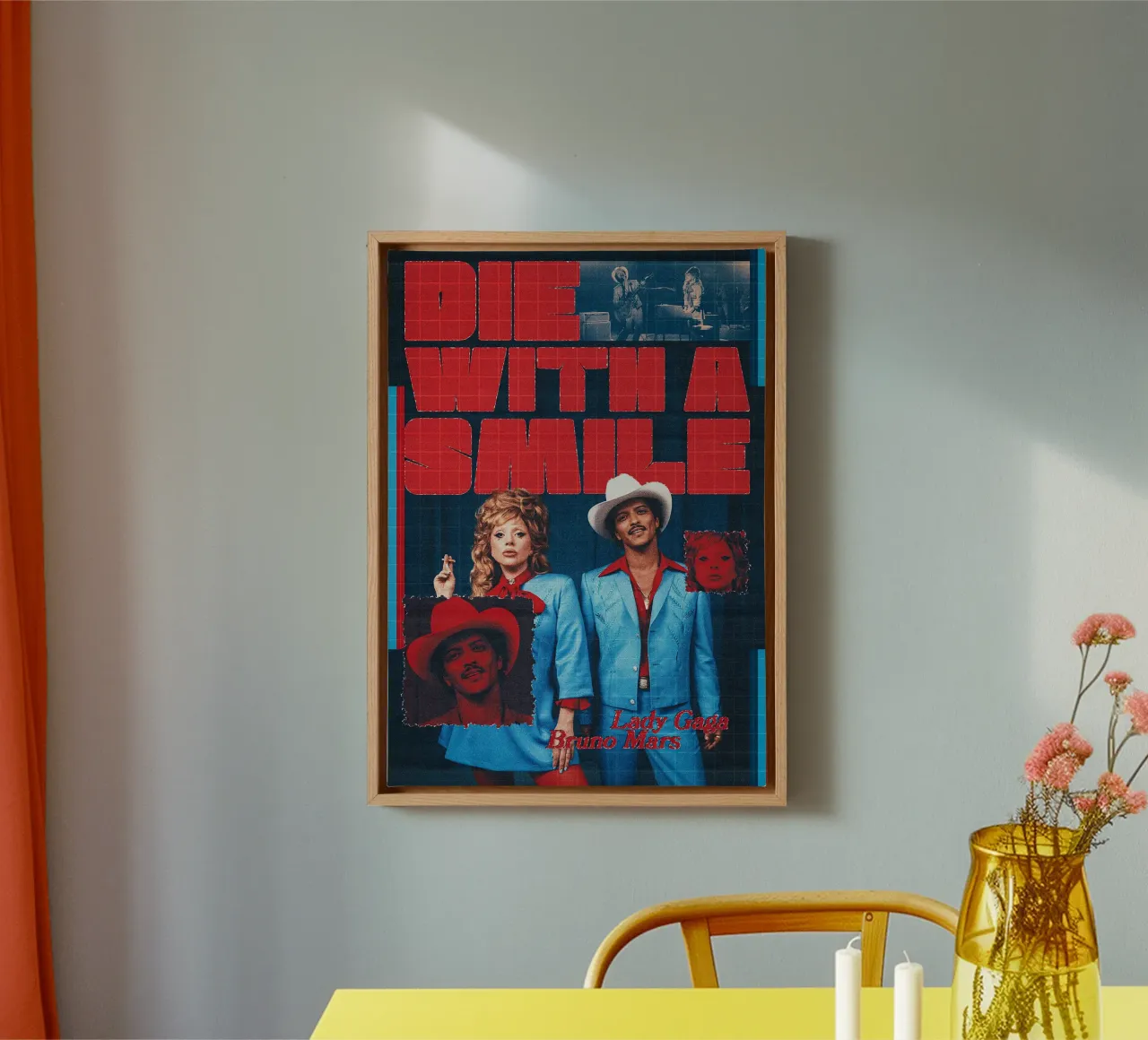 Die with a Smile / Lady Gaga and Bruno Mars canvas van Attaboy Dsgn