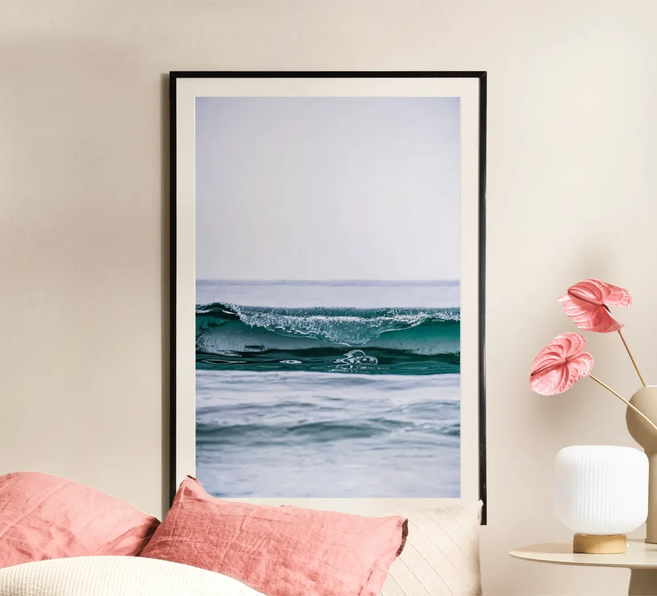 Onda dopo onda poster con telaio in legno da pilotpegasus