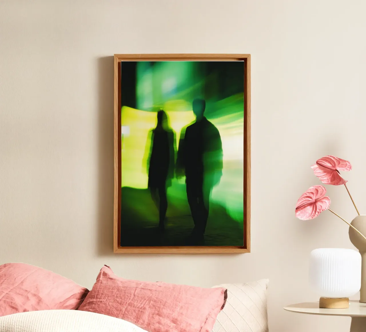 Parijs onder hypnose: Elektrische schaduwen in beweging canvas van Le Flou