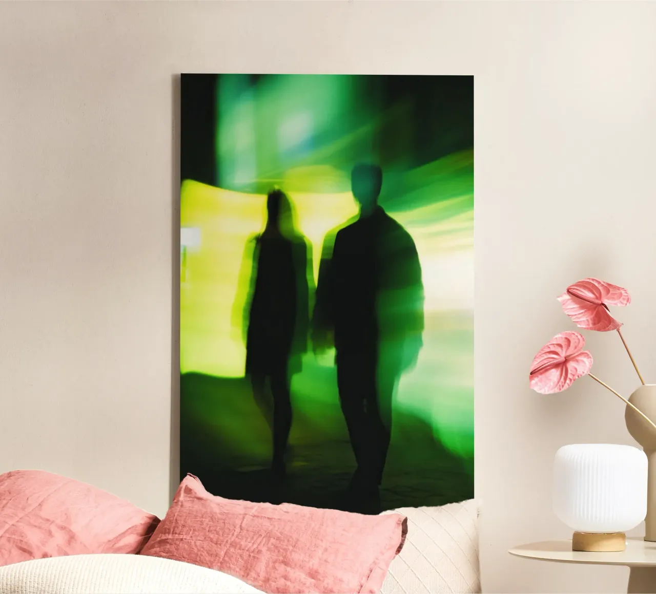 Parijs onder hypnose: Elektrische schaduwen in beweging canvas van Le Flou