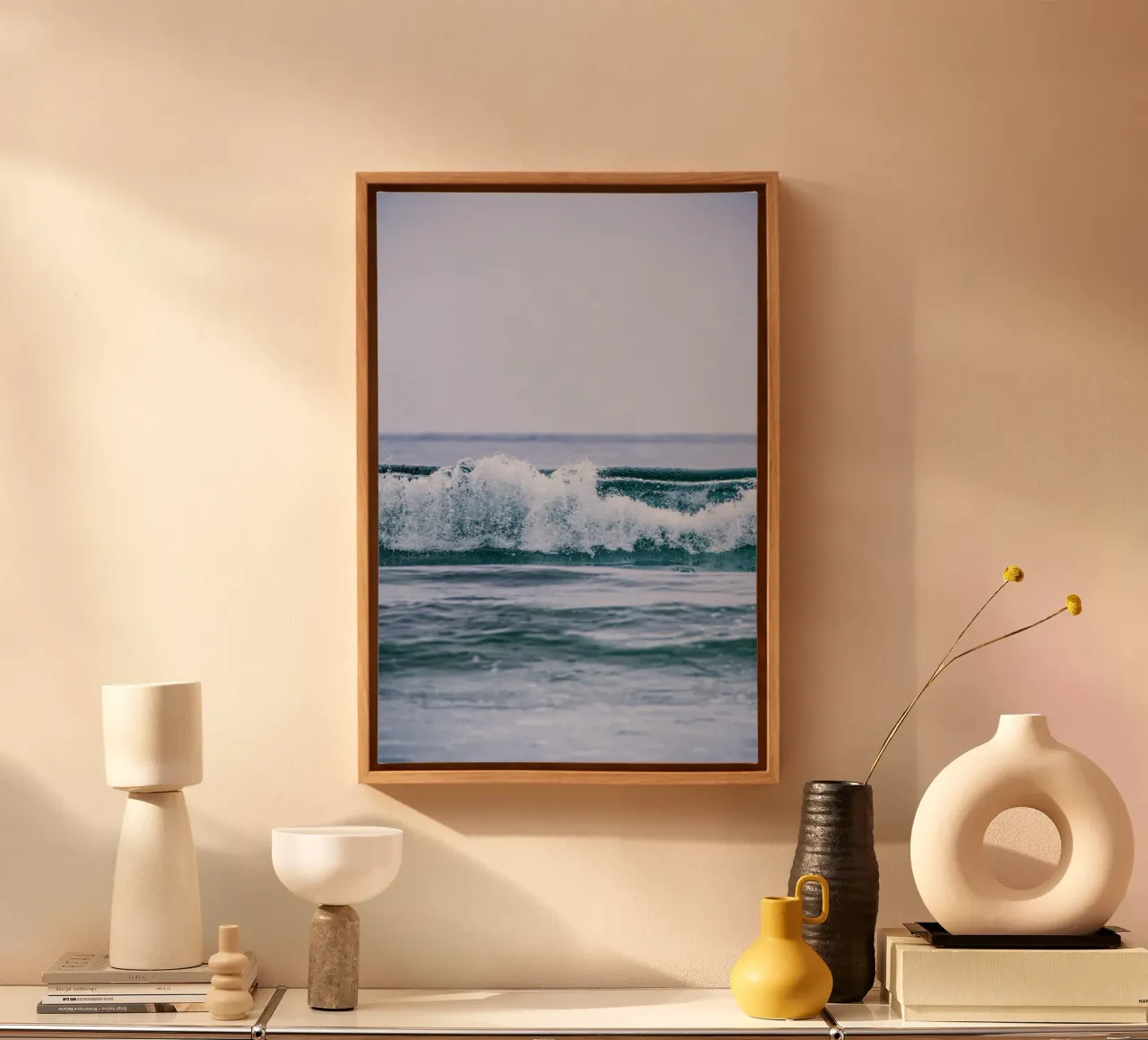 Wave after Wave III canvas with Floater frame by pilotpegasus