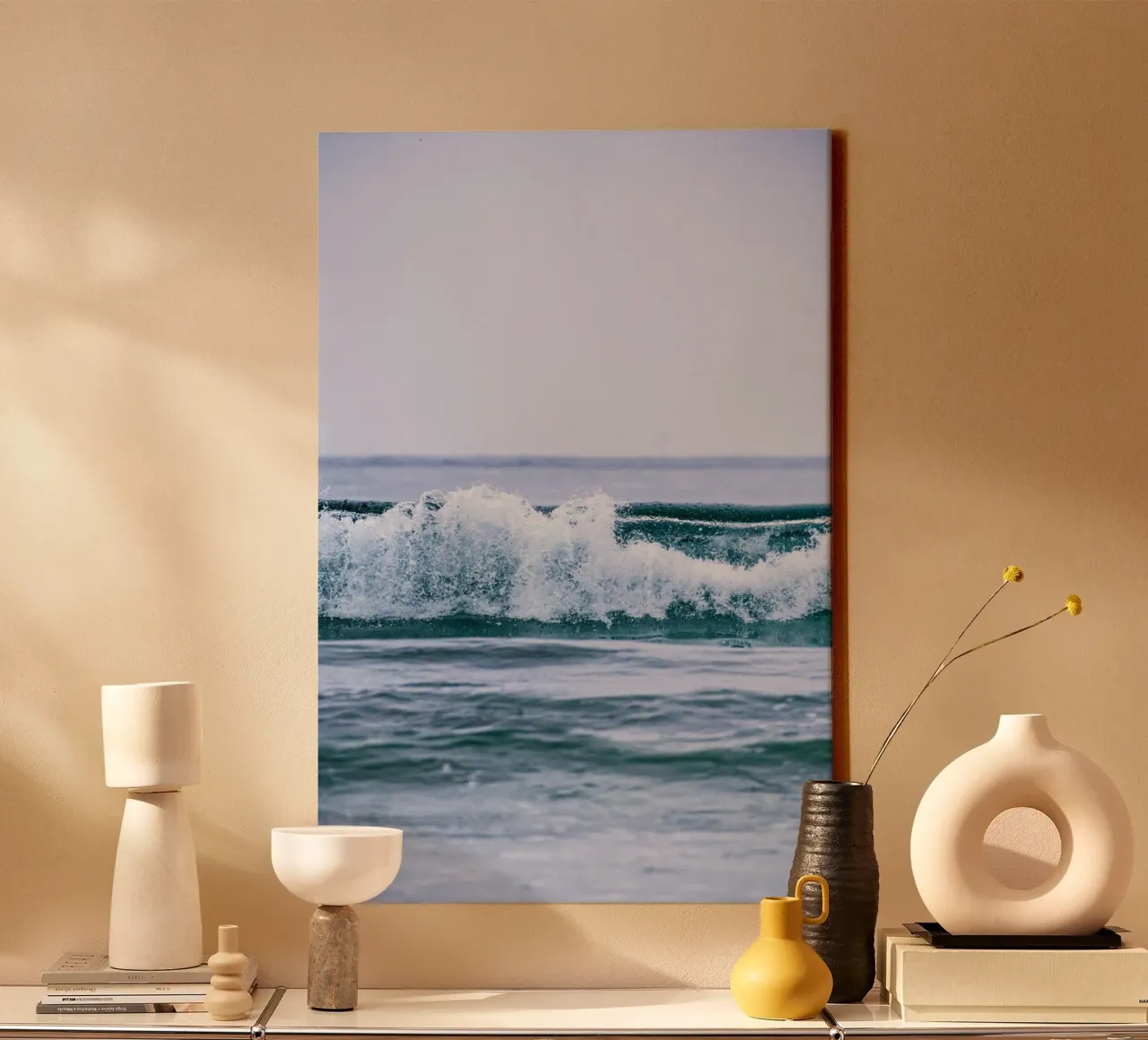 Wave after Wave III canvas with Floater frame by pilotpegasus