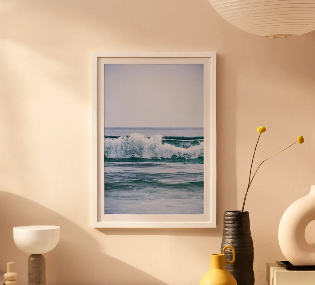 Onda dopo onda III poster con telaio in legno da pilotpegasus