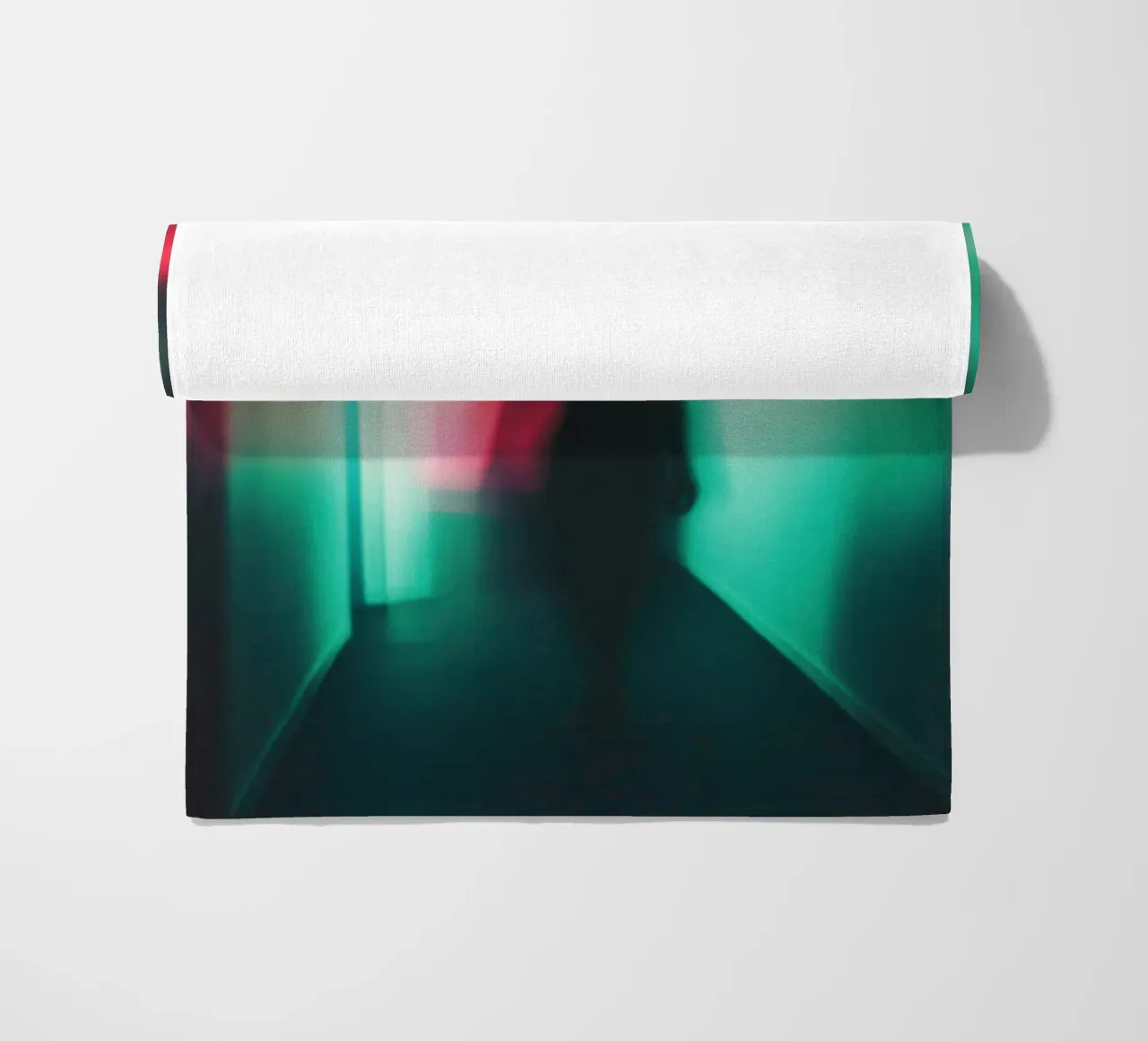 Berlin spectral: Light and shadow in the corridor of time beach towel by Le Flou