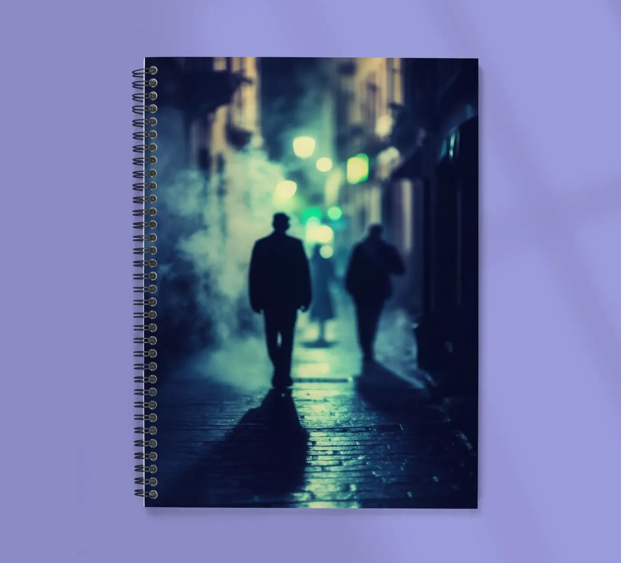 New York, between shadows and mist: The call of the night spiral notebook by Le Flou