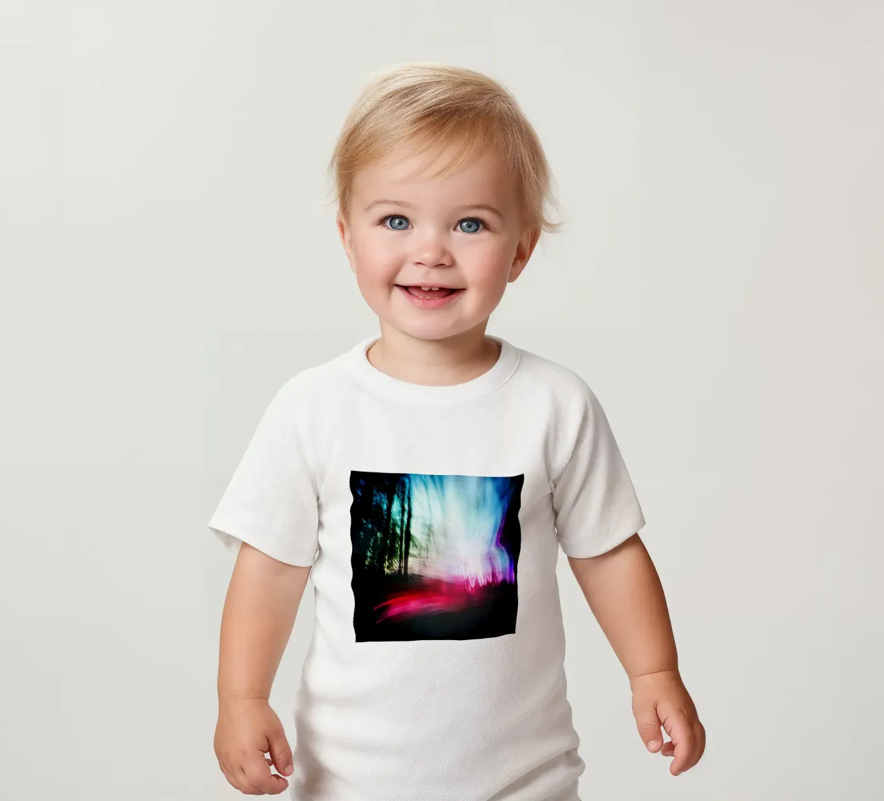 Electric forest in Montreal: When nature dances baby t-shirt by Le Flou