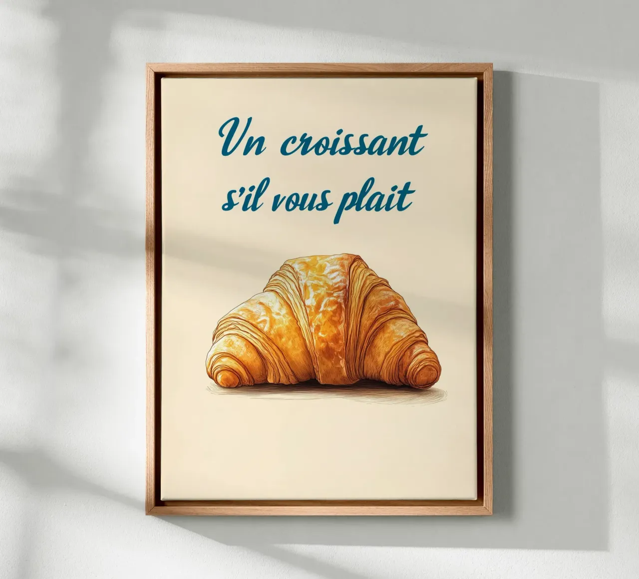 Un croissant per favore tela con Cornice a cassetta da Spice & Style