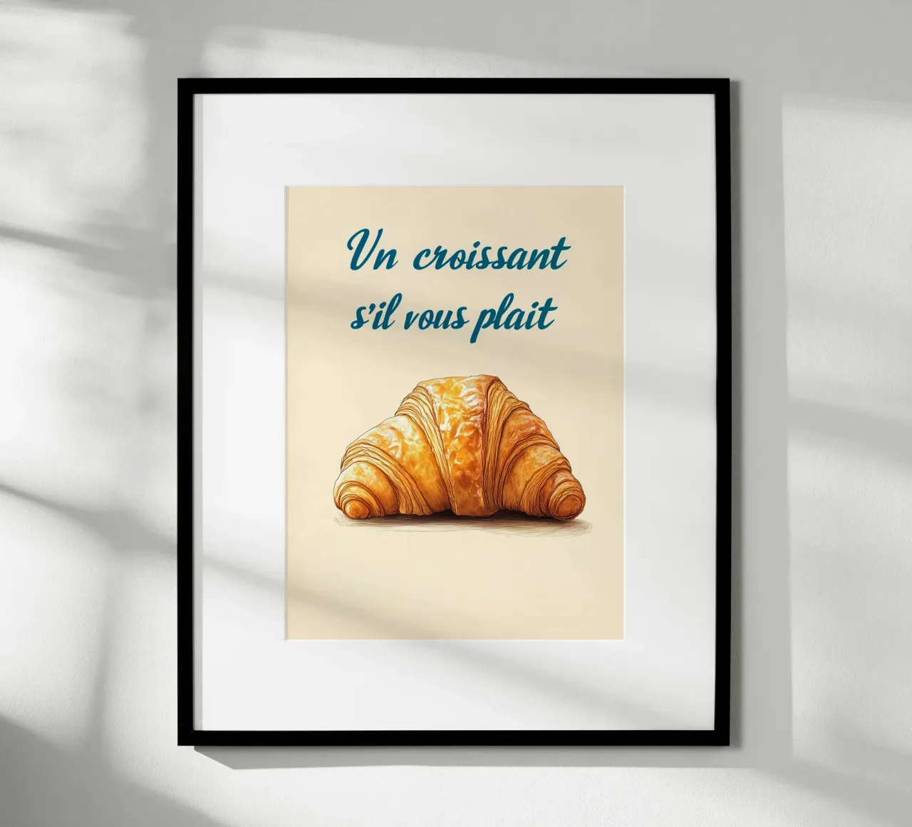 Un croissant per favore poster con telaio in plastica da Spice & Style