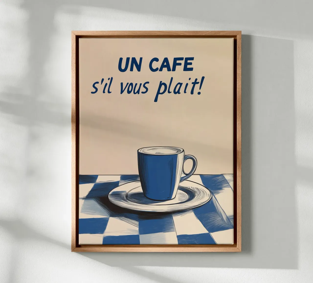 Un caffè per favore tela con Cornice a cassetta da Spice & Style
