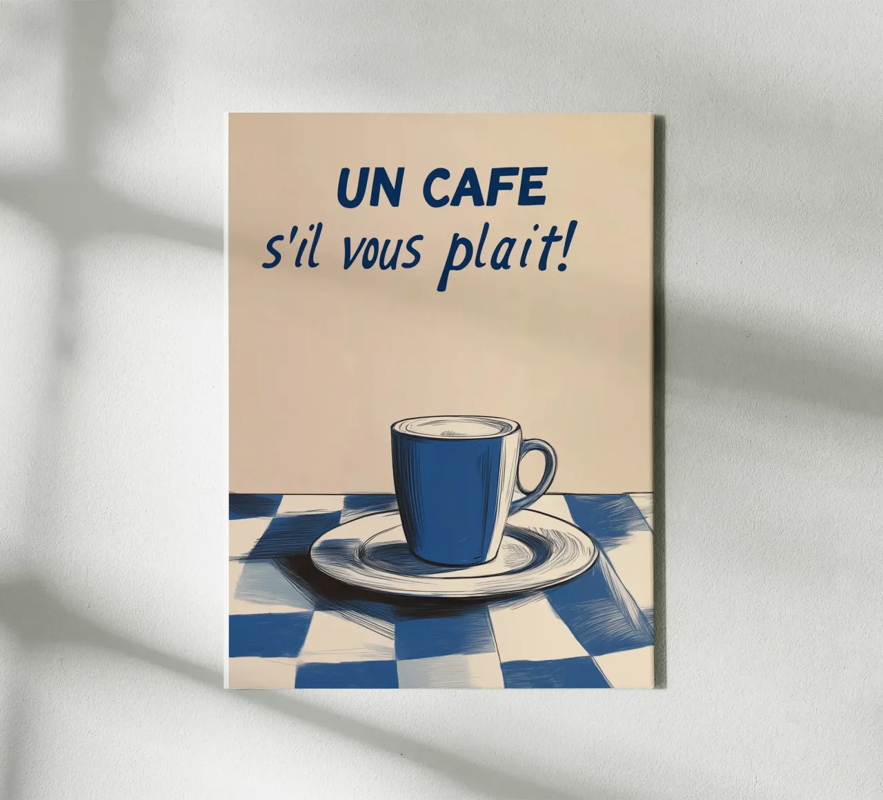 Un caffè per favore tela con Cornice a cassetta da Spice & Style