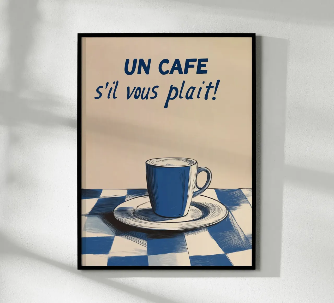 Un caffè per favore poster con telaio in legno da Spice & Style