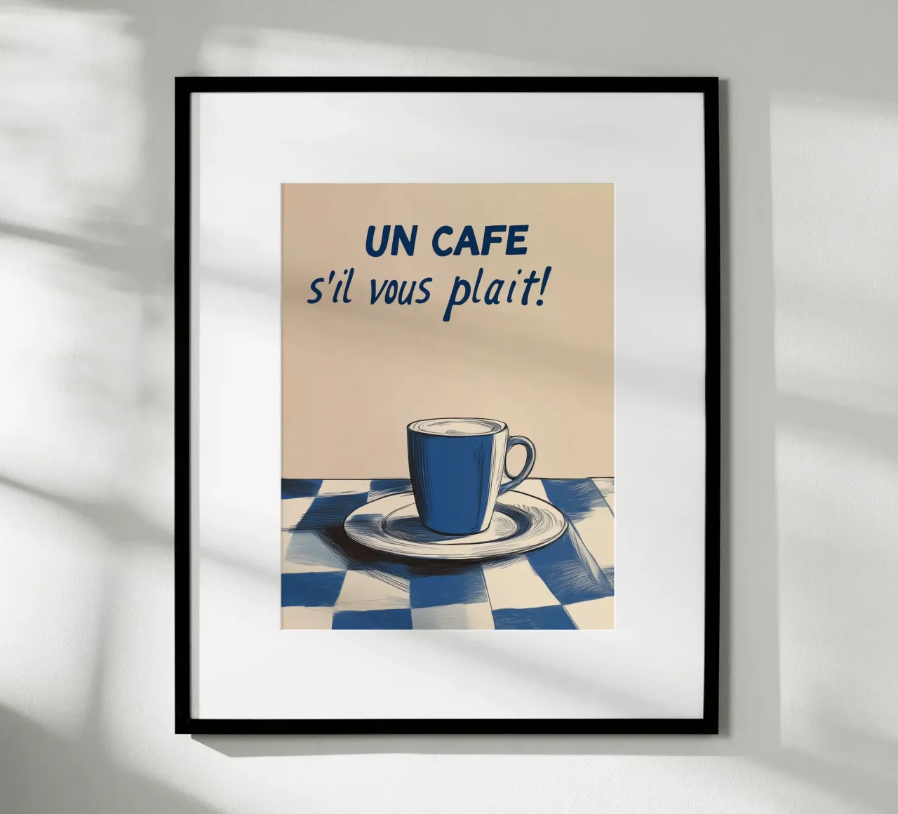 Un caffè per favore poster con telaio in legno da Spice & Style