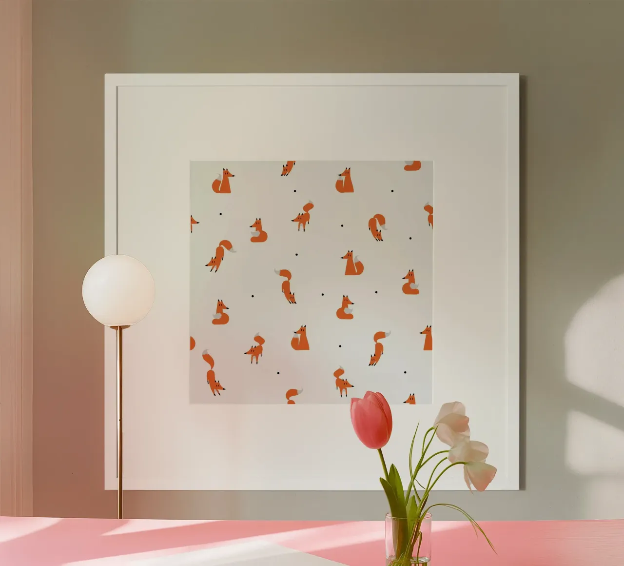 Winter Foxes poster con telaio in plastica da Róbert Farkas