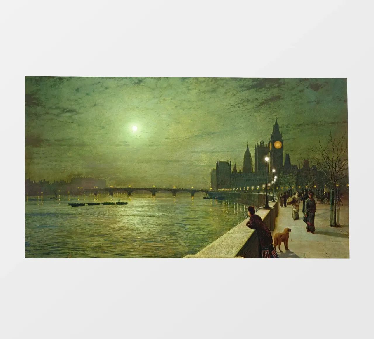 John Atkinson Grims - Riflessioni sul Tamigi, Westminster telo in pvc da Timeless Artworks